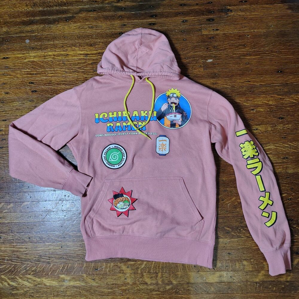Naruto Ichiraku Ramen Graphic Pullover Hoodie Mens Size Small